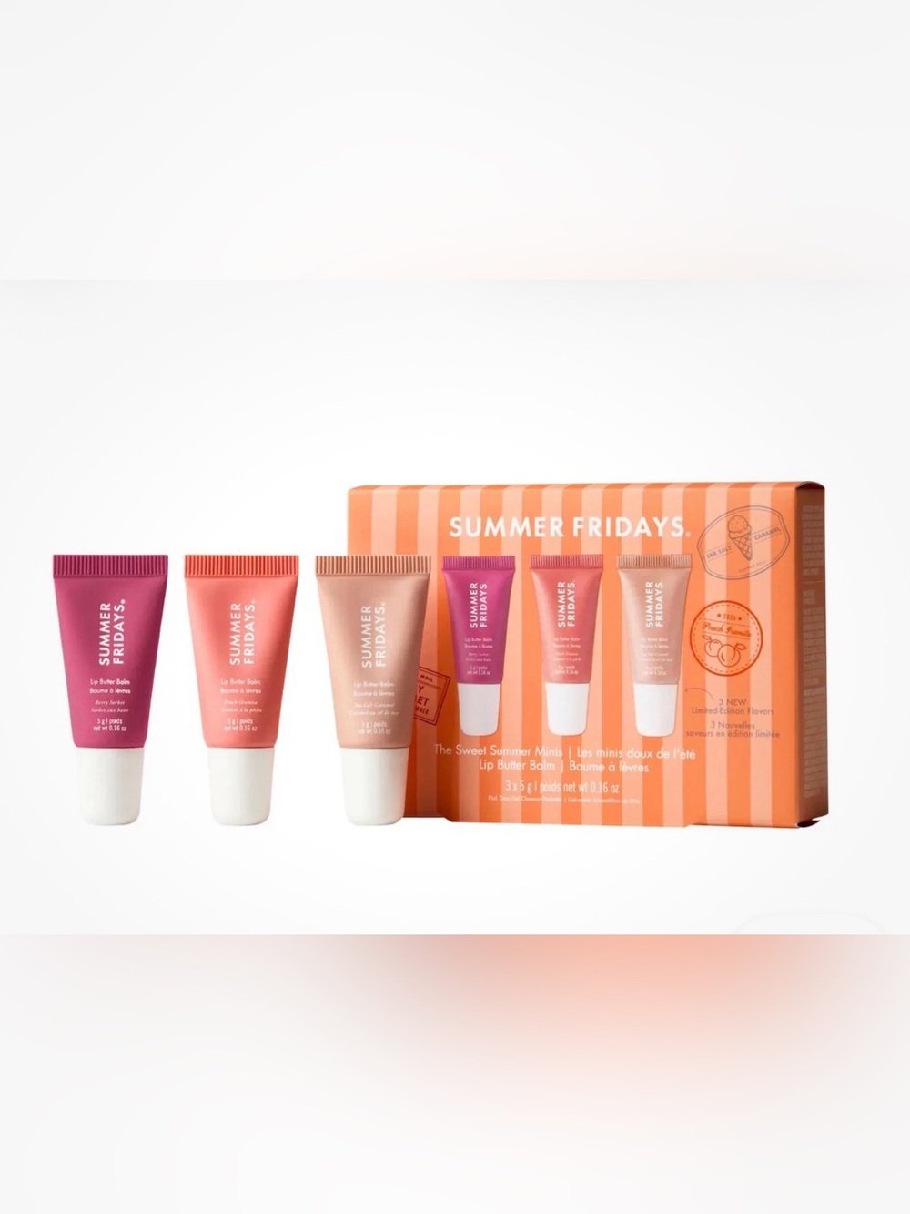 Summer Fridays Sweet Summer Minis Lip Butter Balm Trio Set NEW LTD ED AUTHENTIC